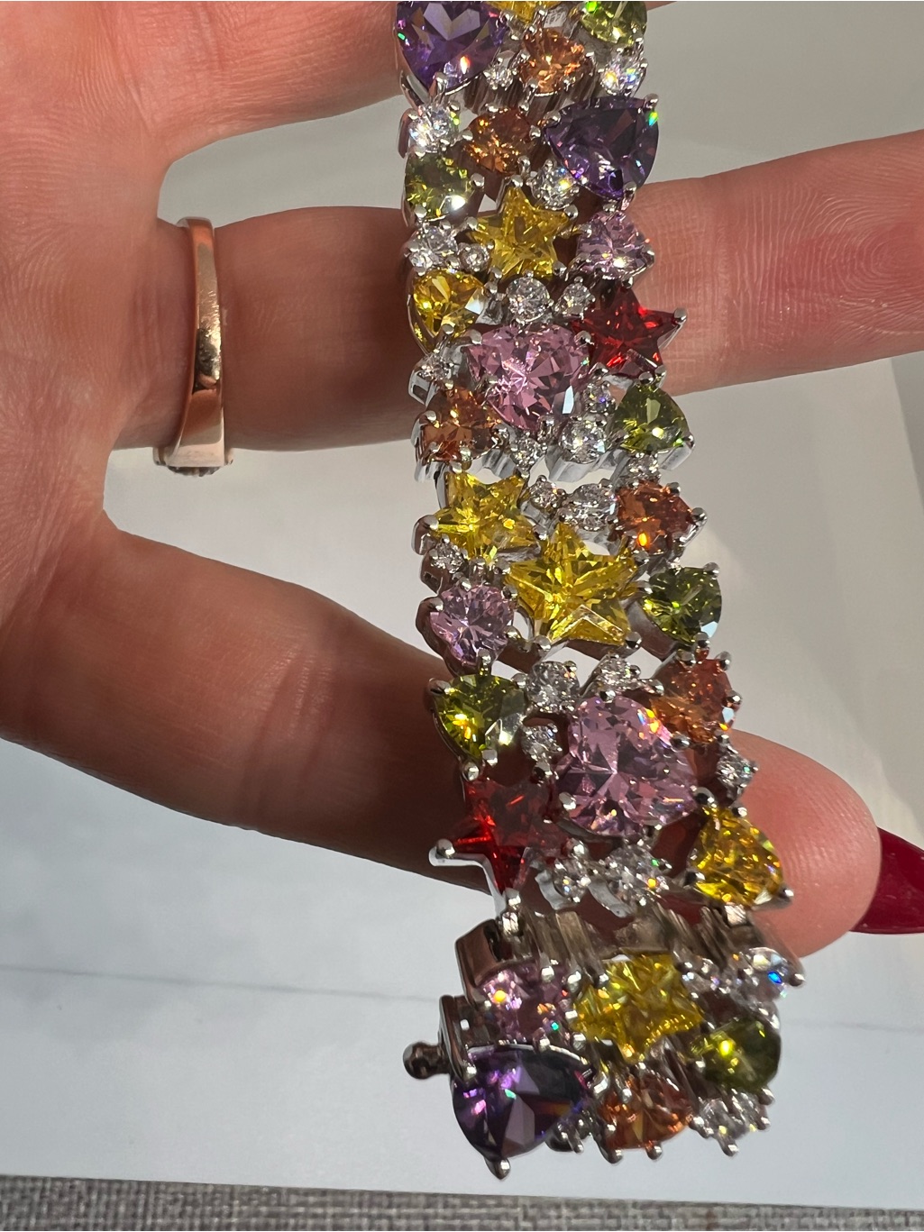 Charles Winston For Jtv Sterling Silver And Bella Luce Gemstone Bracelet